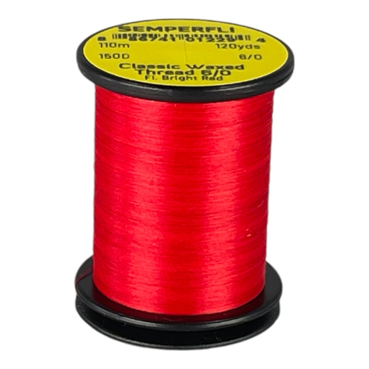 Semperfli Classic Waxed Thread 6/0 110m (120 Yards) Fluoro Bright Red